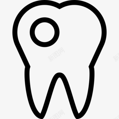 医学插图龋齿医学和牙科2线状图标图标