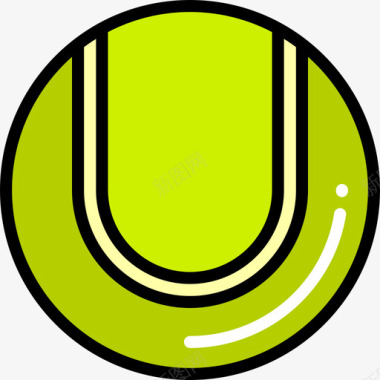 运动小人图标矢量素材网球运动器材3线颜色图标图标