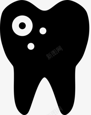 牙齿细菌洞图标图标