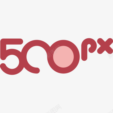 500px徽标5红色图标图标