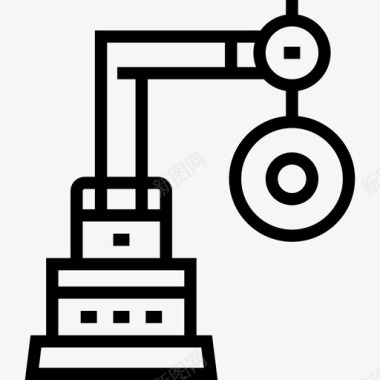 齿轮机器工业机器人工厂机械5线性图标图标