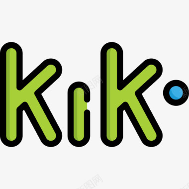 Kik社会平均数25线性颜色图标图标