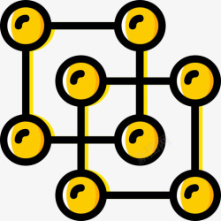 黄色原子原子科学9黄色图标高清图片