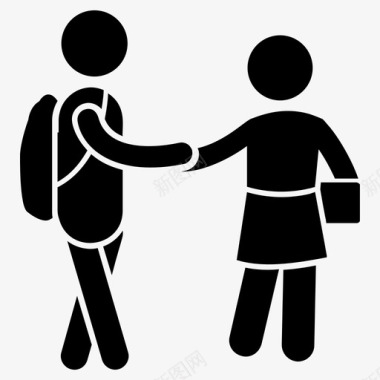 学校朋友个性化握手学校会议图标图标