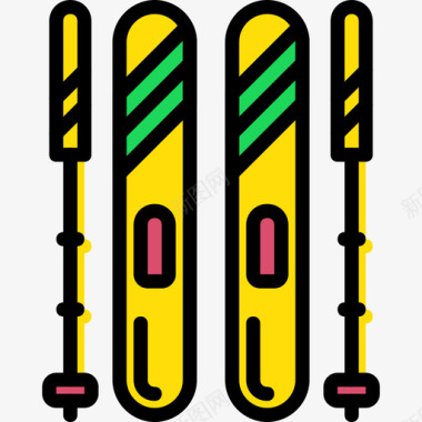 滑雪冬天黄色图标图标