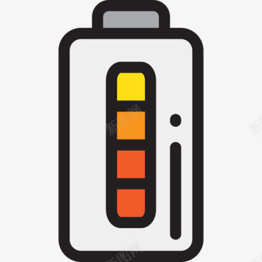 低角度低电池能量9线性颜色图标图标