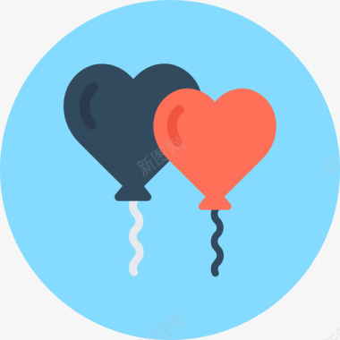 庆典气球气球爱与浪漫6圆形图标图标