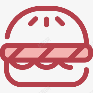 汉堡食品和餐厅6红色图标图标