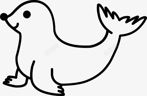 情侣的动物海豹动物卡通图标图标