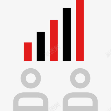 蓝红色背景统计信息图形红色平坦图标图标