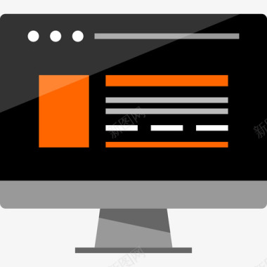 显示器免扣PNG显示器在线活动和网络语言平面图标图标