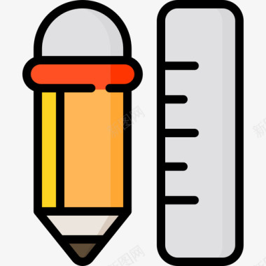 铅笔线手绘铅笔办公材料4线颜色图标图标