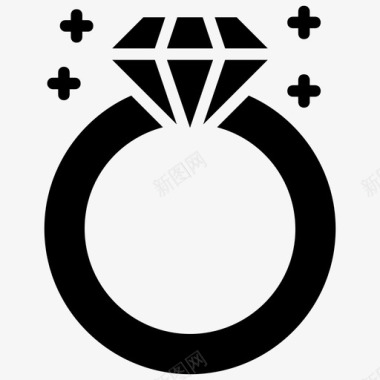 珠宝钻戒订婚戒指图标图标