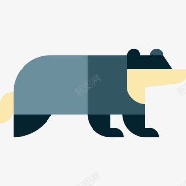 獾动物26扁平图标图标
