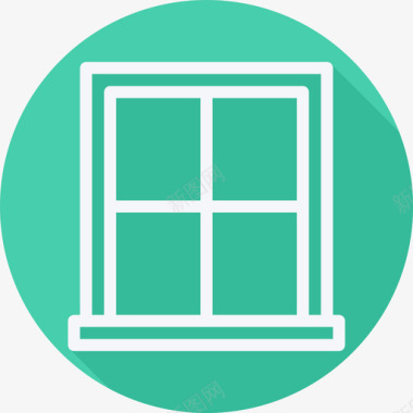 窗户家用电器和家具2平面圆形图标图标