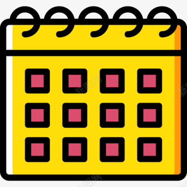 服务日历酒店服务5黄色图标图标