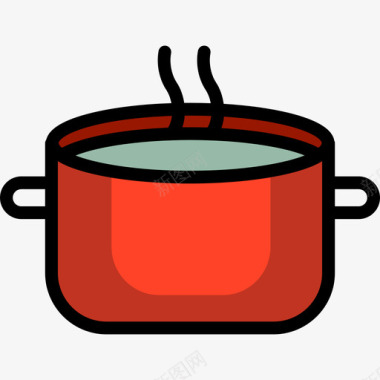 厨房套餐咖啡和早餐3线性颜色图标图标