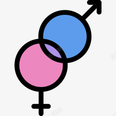 性别爱情5颜色图标图标