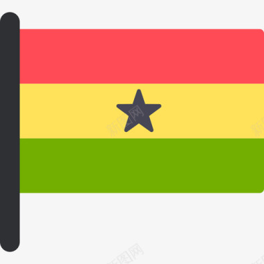 加纳国际国旗5桅杆图标图标