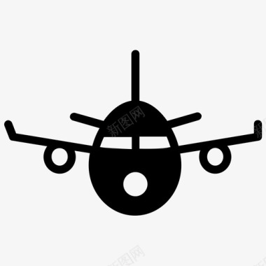 飞机空中旅行运输字形图标图标