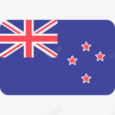 新西兰国际国旗6圆形矩形图标图标