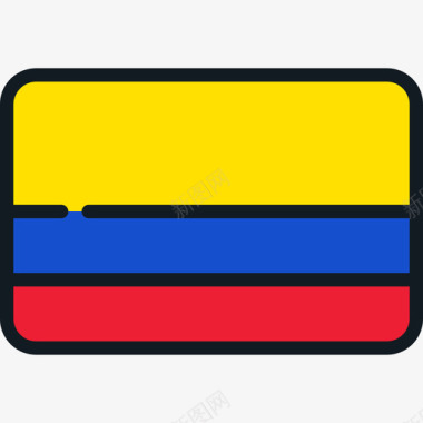 哥伦比亚flagscollection4圆角矩形图标图标
