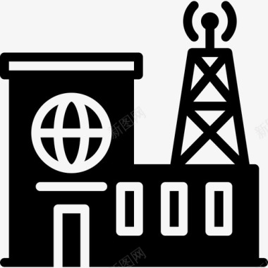 卫视新闻新闻媒体2号楼填充图标图标