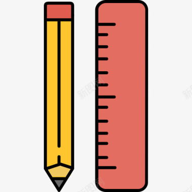 彩色学习用品铅笔办公和商务9彩色128px图标图标