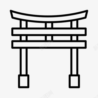 日本拱门建筑全球图标图标