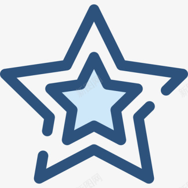 星星形状7蓝色图标图标
