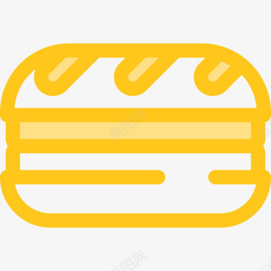 三明治食品和餐厅7黄色图标图标