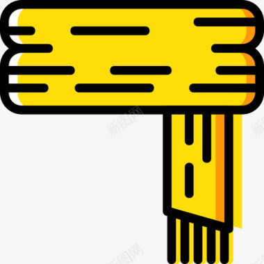 围巾冬天黄色图标图标