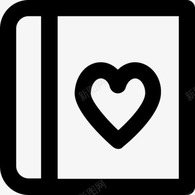 日记爱情和浪漫7大胆圆润图标图标
