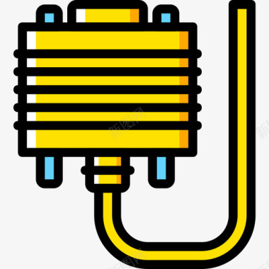 黄色金子Dvi连接器电缆4黄色图标图标