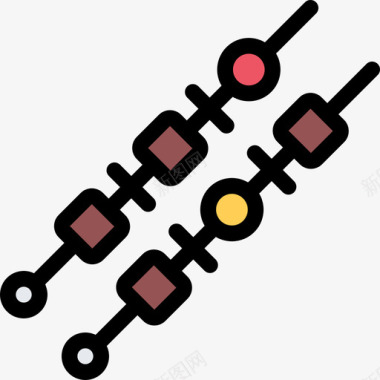 厨房量杯Brochette厨房14彩色图标图标