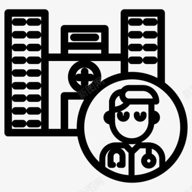 医院上墙医生医疗保健医院图标图标