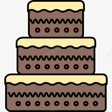 彩色生日蛋糕食品和饮料12彩色128px图标图标