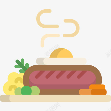 牛排食品和餐厅8平的图标图标