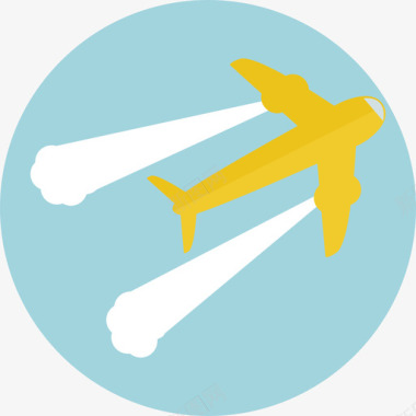 飞机旅行和运输圆形平面图标图标