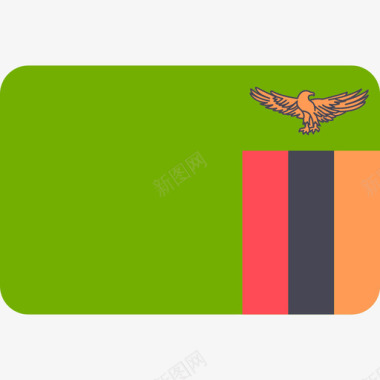 圆形UI赞比亚国际国旗6圆形矩形图标图标