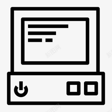复古电脑经典显示器图标图标