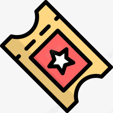 爱情元素集合票证电子和网络元素集合2线颜色图标图标