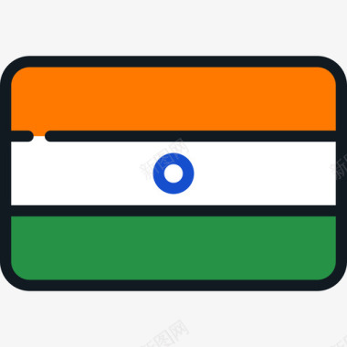 圆形时间轴印度国旗系列4圆形矩形图标图标