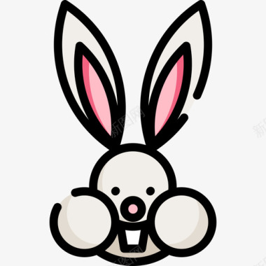 复活节兔子复活节8线性颜色图标图标