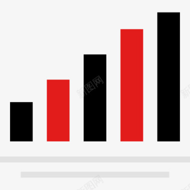 红色标语统计信息图形红色3平坦图标图标