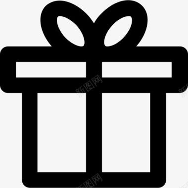 礼品盒圣诞42粗体圆形图标图标
