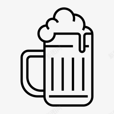 啤酒杯玻璃啤酒啤酒节图标图标