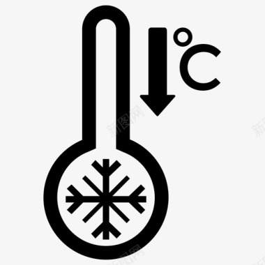雪花啤酒节低温温标温度计图标图标