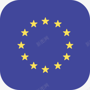 欧盟国际旗帜3圆形方形图标图标
