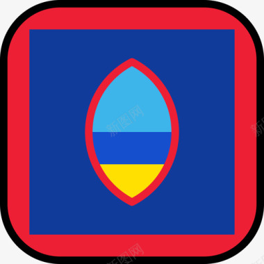 矢量图关岛旗帜系列6圆形广场图标图标